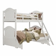 Lexicon Clementine Rubberwood Twin/Full Bunk Bed with Twin Trundle in White