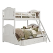 Lexicon Clementine Rubberwood Twin/Full Bunk Bed with Twin Trundle in White