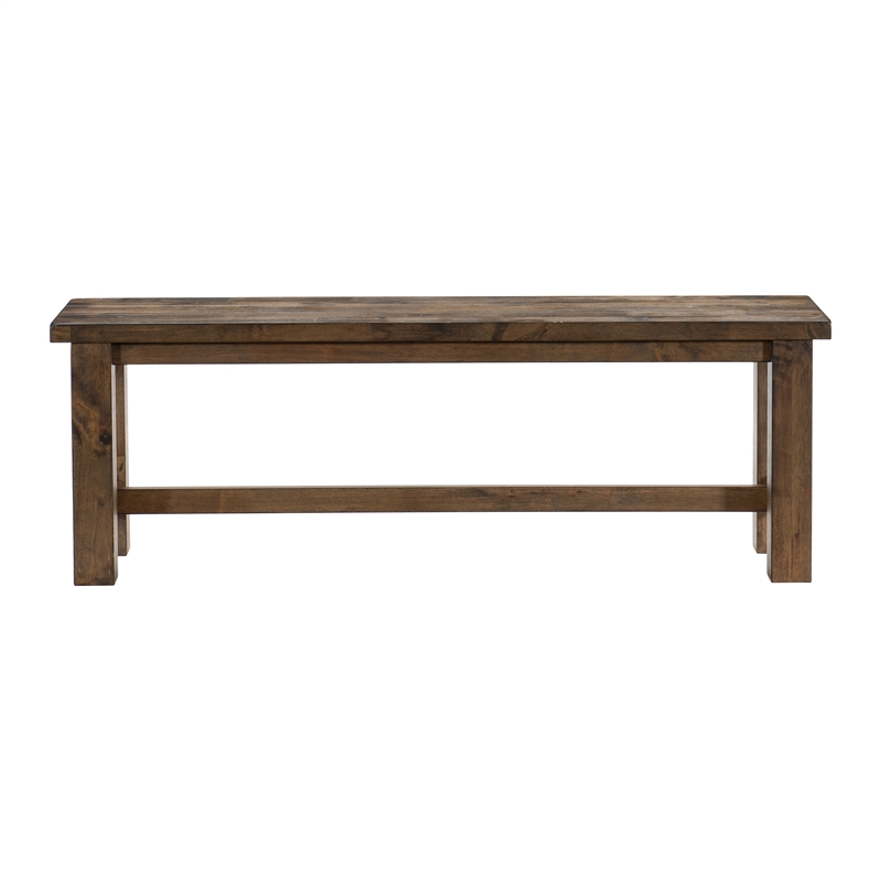 Lexicon Transitional Solid Wood Dining Room Bench in Burnished Brown