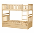 Lexicon Bartly Pine Wood Twin/Twin Bunk Bed with Twin Trundle in Natural Pine