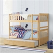 Lexicon Bartly Pine Wood Twin/Twin Bunk Bed with Twin Trundle in Natural Pine