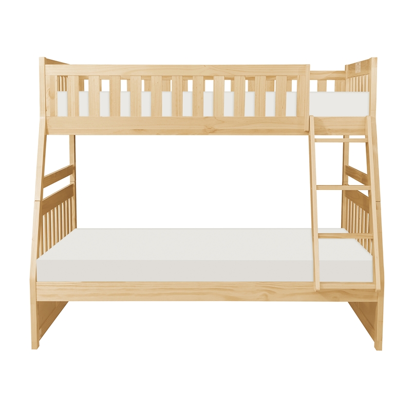 Lexicon Contemporary Wood and MDF Board Twin/Full Bunk Bed in Natural Pine