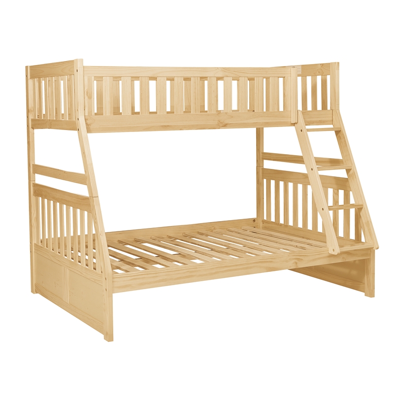 Lexicon Contemporary Wood and MDF Board Twin/Full Bunk Bed in Natural Pine
