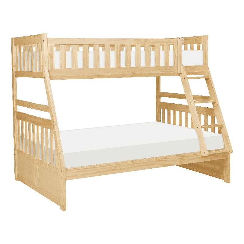 Lexicon Contemporary Wood and MDF Board Twin/Full Bunk Bed in Natural Pine