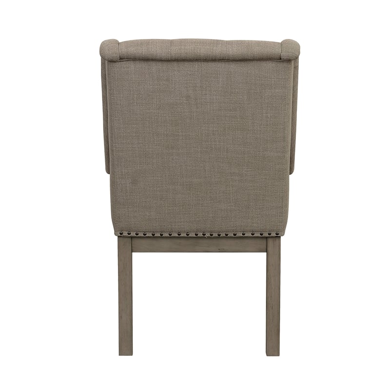 Lexicon Traditional Wood Dining Room Arm Chair in Gray Cashmere (Set of 2)