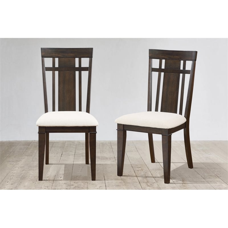 Lexicon Makah Asian Hardwood Dining Room Side Chair in Dark Brown (Set of 2)