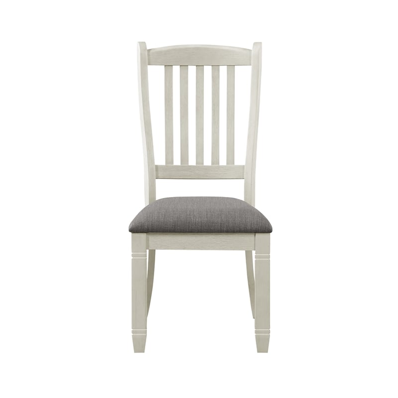 Lexicon Granby Pine Wood Dining Room Side Chair in Antique White (Set of 2)