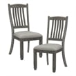Lexicon Granby Pine Wood Dining Room Side Chair in Antique Gray (Set of 2)