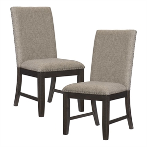 Lexicon Traditional Wood Dining Room Side Chair in Wire Brushed Brown (Set of 2)