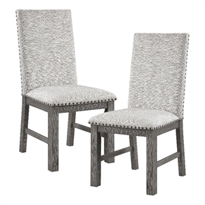 Lexicon Traditional Wood Dining Room Side Chair in Gray (Set of 2)