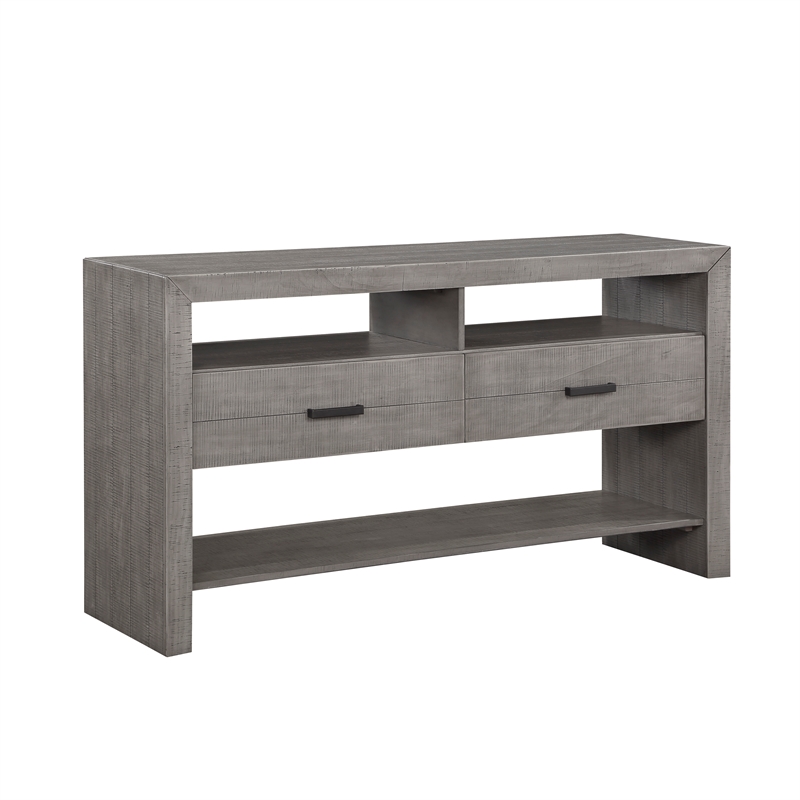 Lexicon Traditional Wood and MDF Board Dining Room Server in Gray