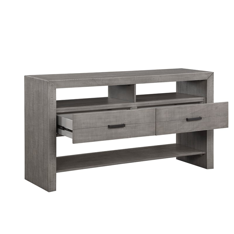 Lexicon Traditional Wood and MDF Board Dining Room Server in Gray