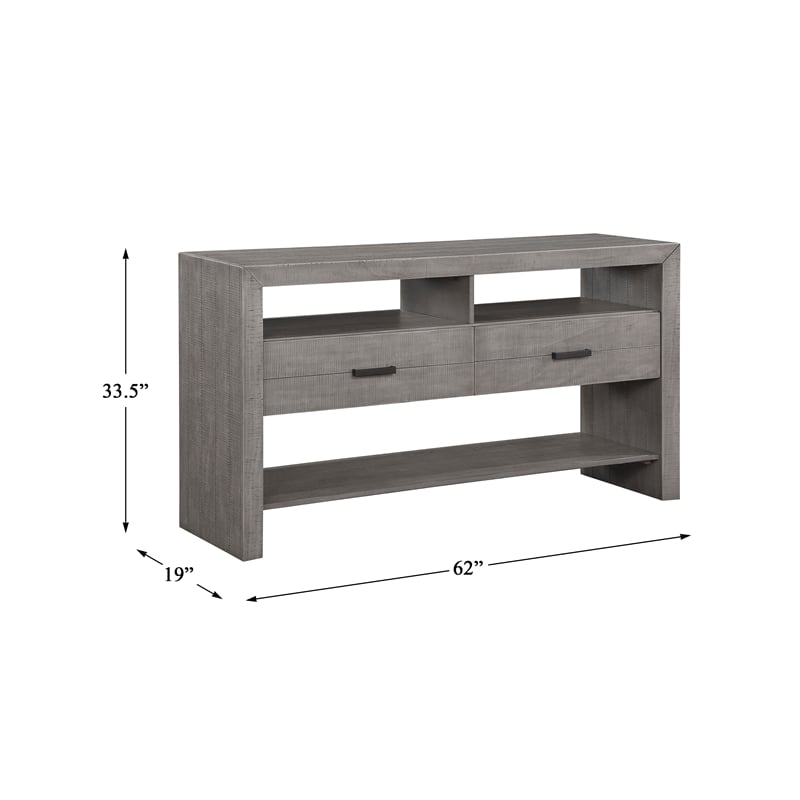Lexicon Traditional Wood and MDF Board Dining Room Server in Gray
