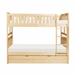 Lexicon Bartly Pine Wood Full/Full Bunk Bed with Twin Trundle in Natural Pine