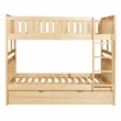 Lexicon Bartly Pine Wood Full/Full Bunk Bed with Twin Trundle in Natural Pine