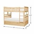 Lexicon Bartly Pine Wood Full/Full Bunk Bed with Twin Trundle in Natural Pine