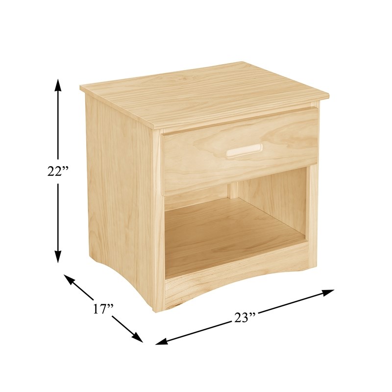 Lexicon Contemporary Wood and MDF Board Night Stand in Natural Pine