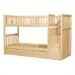 Lexicon Bartly Pine Twin Step Bunk Bed with Trundle in Natural Pine