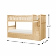Lexicon Bartly Pine Twin/Twin Step Bunk Bed with Storage Boxes in Natural Pine