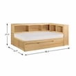 Lexicon Contemporary Twin Bookcase Corner Bed with Twin Trundle in Natural Pine