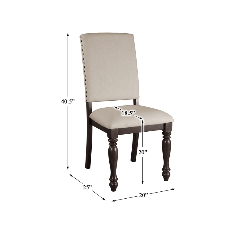Lexicon Transitional Wood Dining Room Side Chair in Grayish Brown (Set of 2)