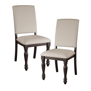 Lexicon Transitional Wood Dining Room Side Chair in Grayish Brown (Set of 2)