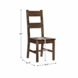 Lexicon Solid Wood Dining Room Side Chair in Burnished Brown (Set of 2)