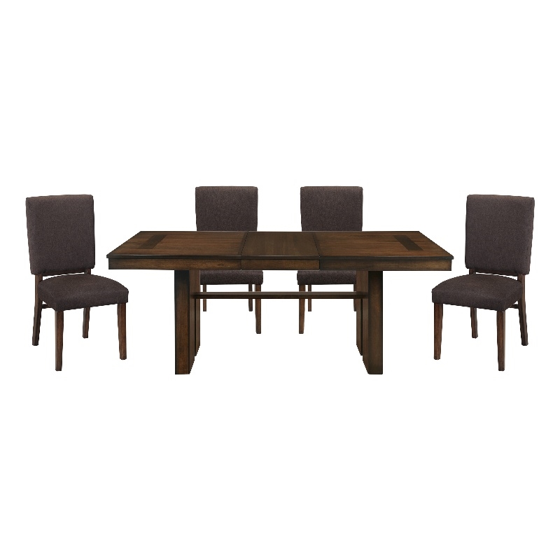 Lexicon Sedley 5-Piece Contemporary Wood and MDF Board Dining Set in Walnut