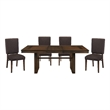Lexicon Sedley 5-Piece Contemporary Wood and MDF Board Dining Set in Walnut