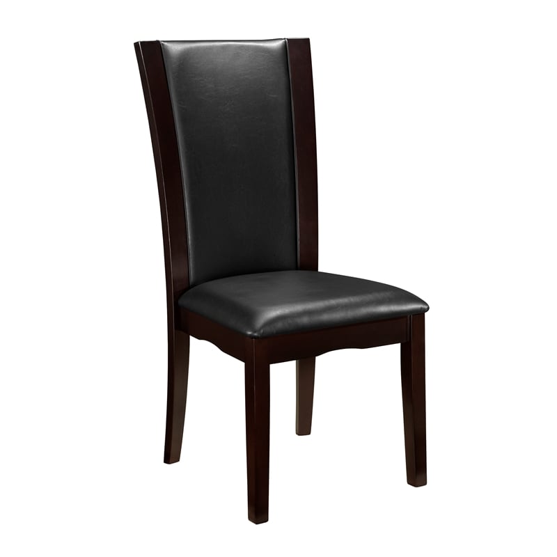 Lexicon Wood and Faux Leather Dining Room Side Chair in Espresso (Set of 2)