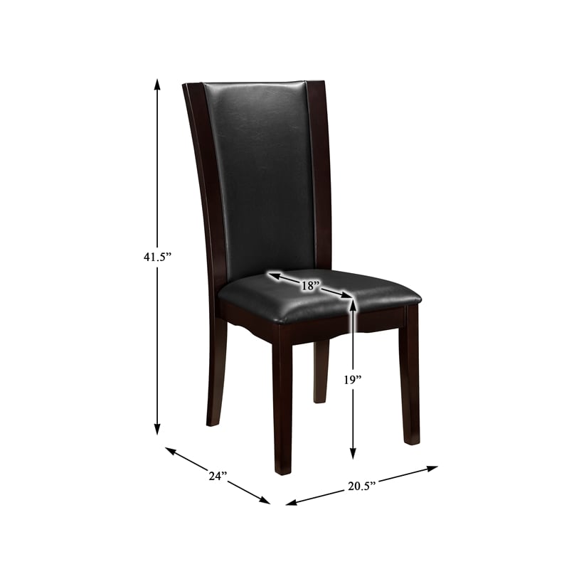 Lexicon Wood and Faux Leather Dining Room Side Chair in Espresso (Set of 2)
