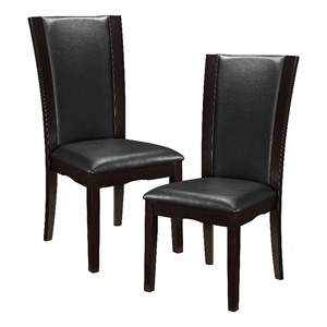 Lexicon Wood and Faux Leather Dining Room Side Chair in Espresso (Set of 2)