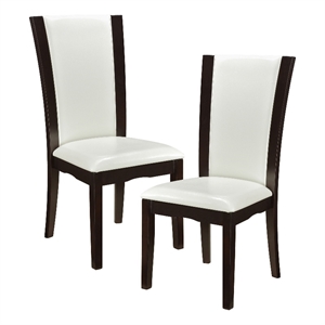 Lexicon Wood and Faux Leather Dining Room Side Chair in Espresso (Set of 2)