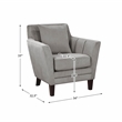 Lexicon Adore Solid Wood and Velvet Upholstered Accent Chair in Gray