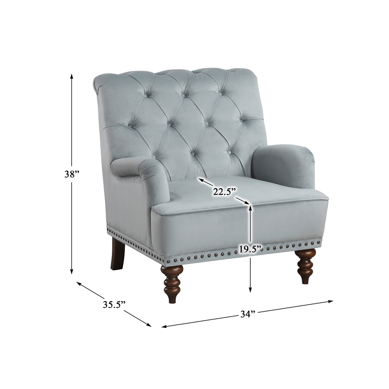 Lexicon Holland Park Fabric Upholstered Accent Chair in Gray Color