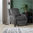 Lexicon Berenson Faux Leather Upholstered Push Back Recliner in Gray Color