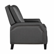 Lexicon Berenson Faux Leather Upholstered Push Back Recliner in Gray Color