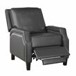 Lexicon Berenson Faux Leather Upholstered Push Back Recliner in Gray Color