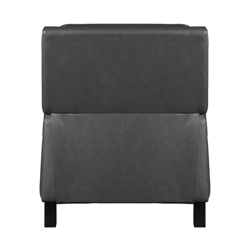 Lexicon Berenson Faux Leather Upholstered Push Back Recliner in Gray Color