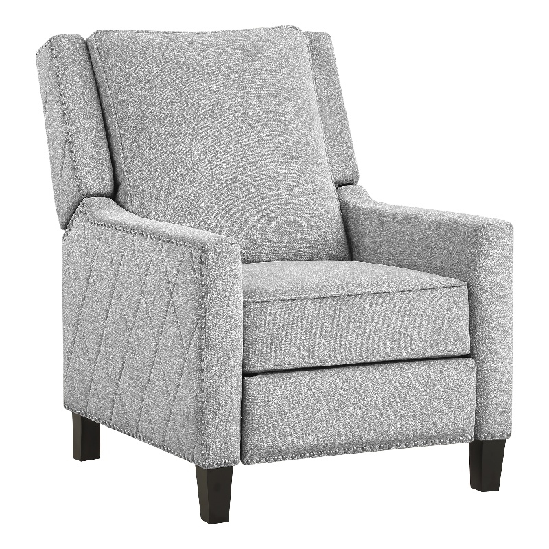Lexicon Banks Fabric Upholstered Push Back Recliner in Gray Color