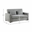 Lexicon Alta Fabric Upholstered Convertible Sofa with Pull Out Bed in Gray Color