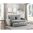 Lexicon Alta Fabric Upholstered Convertible Sofa with Pull Out Bed in Gray Color