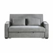 Lexicon Alta Fabric Upholstered Convertible Sofa with Pull Out Bed in Gray Color