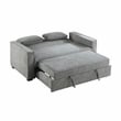 Lexicon Alta Fabric Upholstered Convertible Sofa with Pull Out Bed in Gray Color