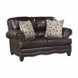 Lexicon Milford Breathable Faux Leather Upholstered Loveseat in Brown