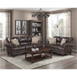 Lexicon Milford Breathable Faux Leather Upholstered Sofa in Brown