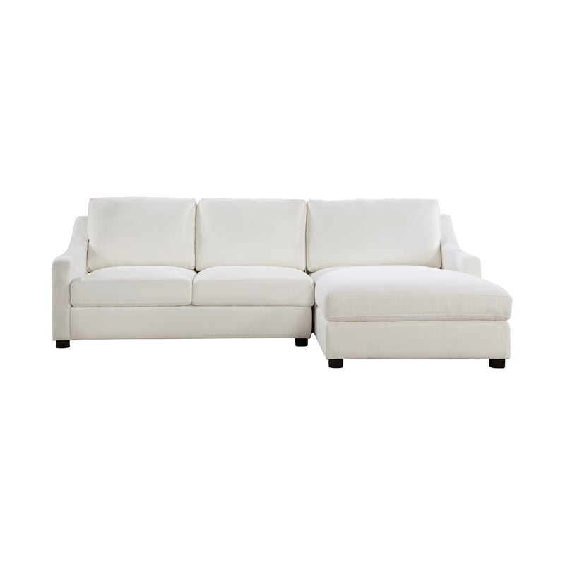 Lexicon Zayden 2-Piece Plywood and Fabric Sectional with Right Chaise in Ivory
