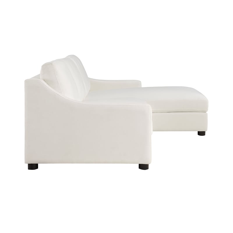 Lexicon Zayden 2-Piece Plywood and Fabric Sectional with Right Chaise in Ivory