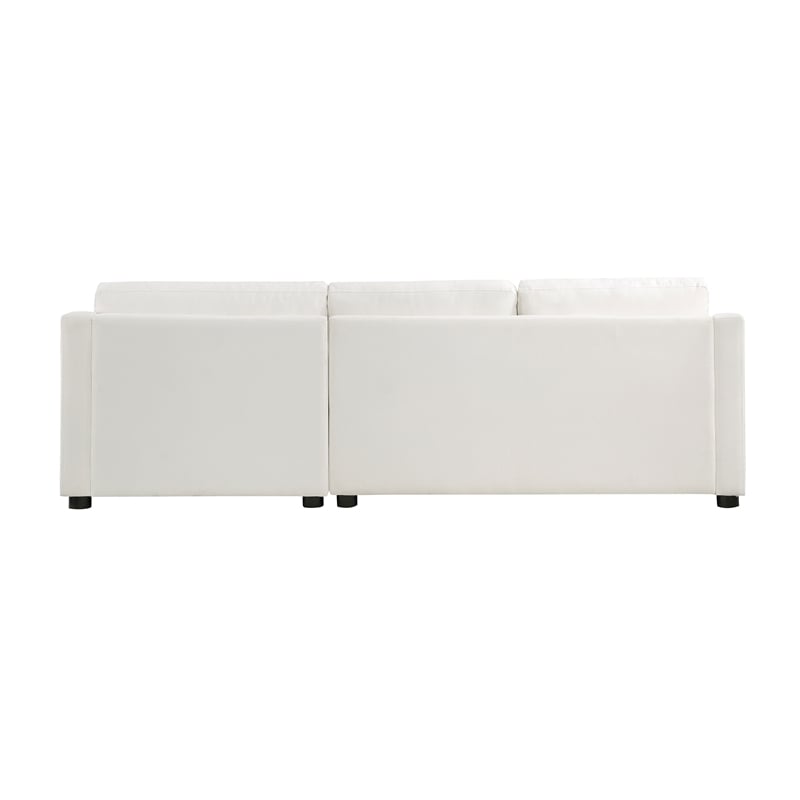Lexicon Zayden 2-Piece Plywood and Fabric Sectional with Right Chaise in Ivory