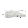 Lexicon Zayden 2-Piece Plywood and Fabric Sectional with Right Chaise in Ivory